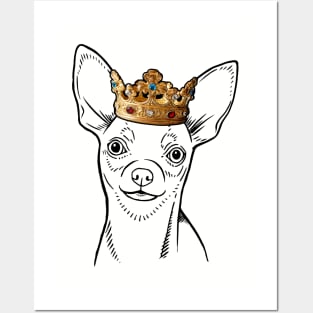 Smooth Chihuahua Dog King Queen Wearing Crown Posters and Art